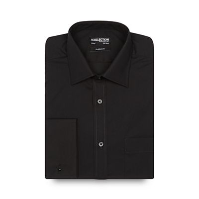 The Collection Black long sleeved semi cutaway shirt